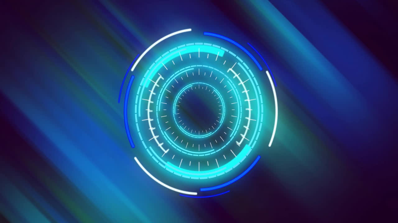 Animation of scope scanning and light trails on black background