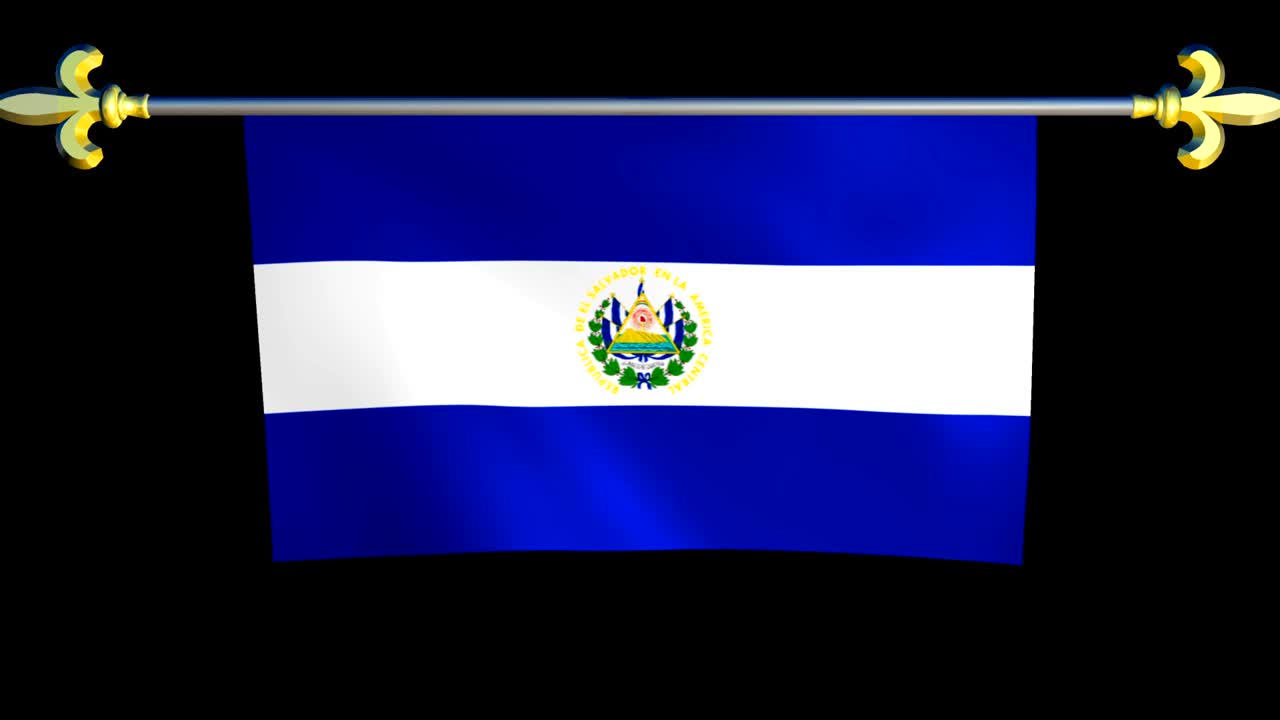 gran bandera animada en bucle de el salvador