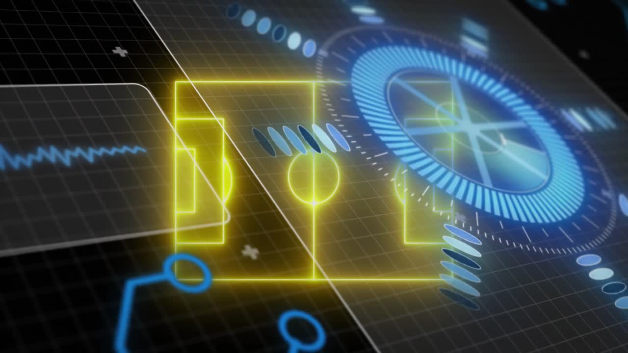 검은색 배경에 네온 모양 위에 레벨 업 텍스트의 애니메이션