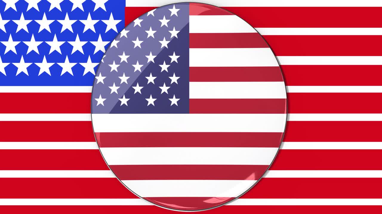Animation der amerikanischen Flagge, die sich im Kreis auf einem Flaggenhintergrund dreht.