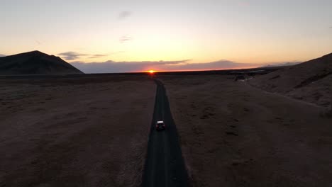 sunset road trip through a vast landscape