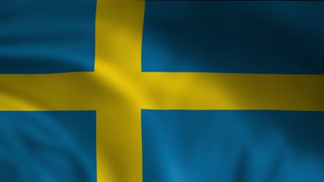 national flag of sweden waving background animation wrinkled and creased silken