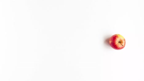 animación de movimiento de parada plana vista superior de las manzanas rojas de otoño