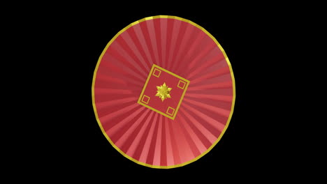 Animation-of-chinese-red-and-gold-pattern-on-black-background