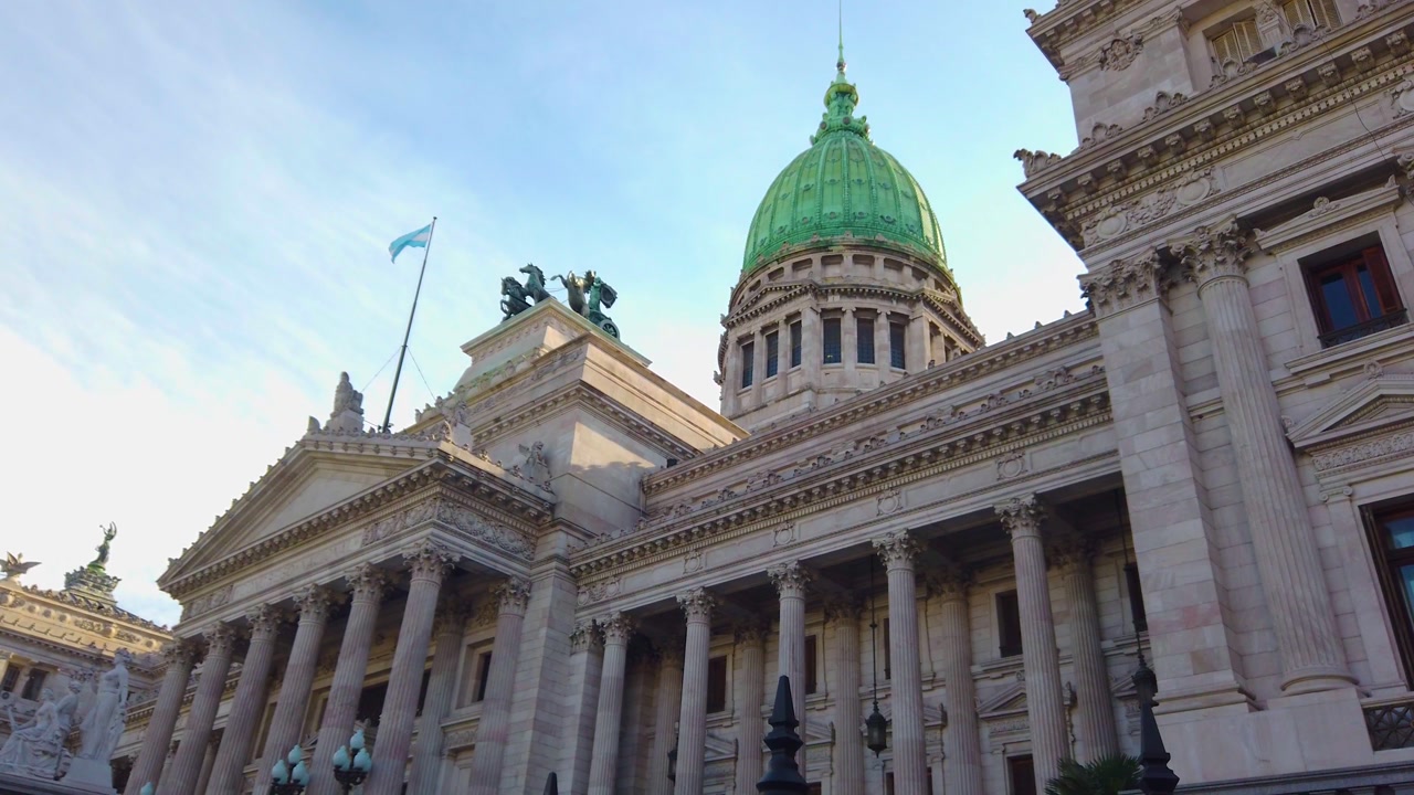 Argentine National Congress Building low angle Government Palace Buenos Aires