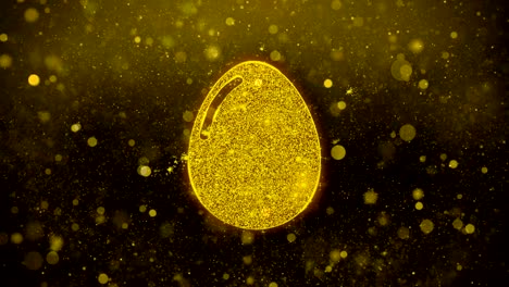 egg icon golden glitter shine particles.