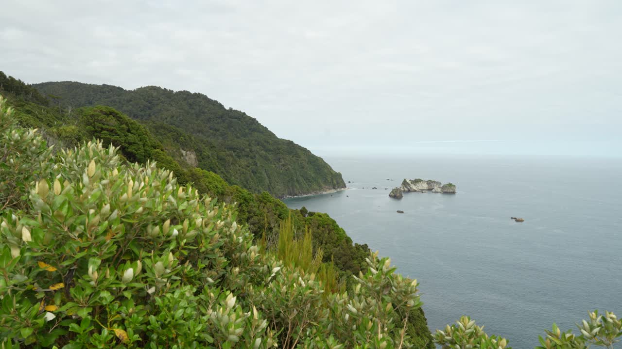 Looking from Kings Point Lookout near Murphy Beach on New Zealand’s West Coast