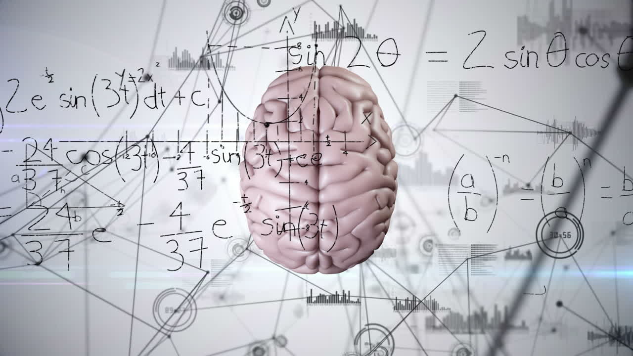 animación del cerebro con tecnología y procesamiento de datos