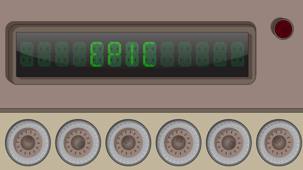 Epic text on a Digital Led Panel.