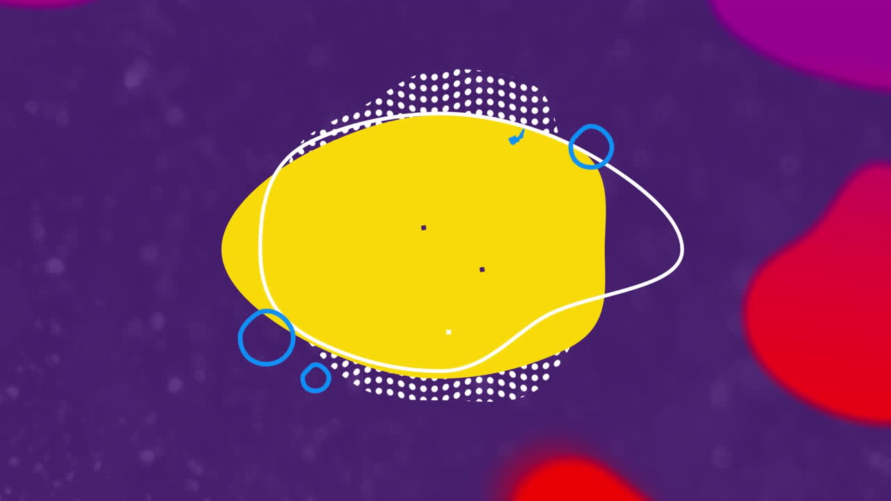 animación de formas que se mueven sobre un fondo púrpura