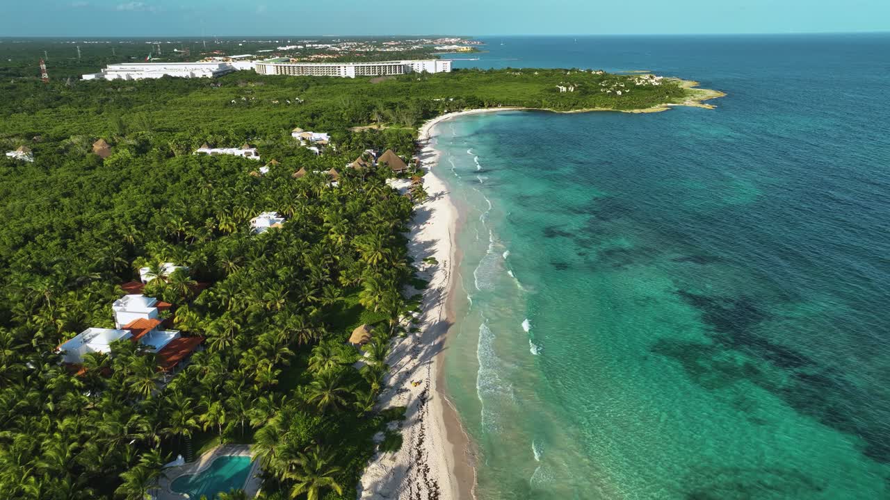 Aerial View Over A Paradise Beach In Playa Del Carmen, Mexico - Tilt, Drone  Shot Free Stock Video Footage Download Clips