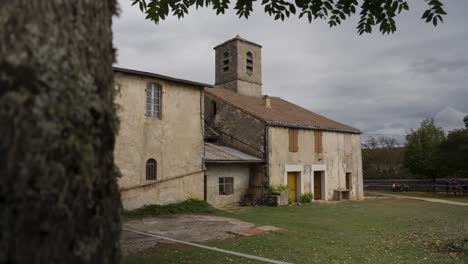 rustic millau church on templars race route