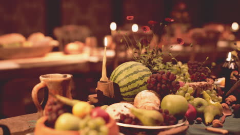 a cozy gathering with a beautifully arranged table of foods and drinks