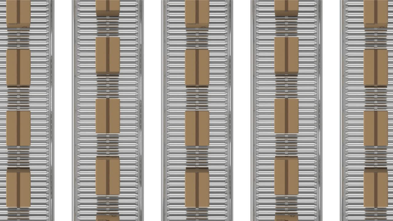 paquetes en cintas transportadoras