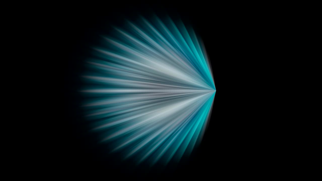 fondo de movimiento abstracto. líneas brillantes de luz animada varias formas, vista superior de la concha de las vieiras