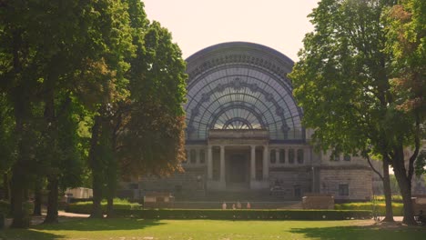 facade of the royal museum of the armed forces and military history in brussels, belgium