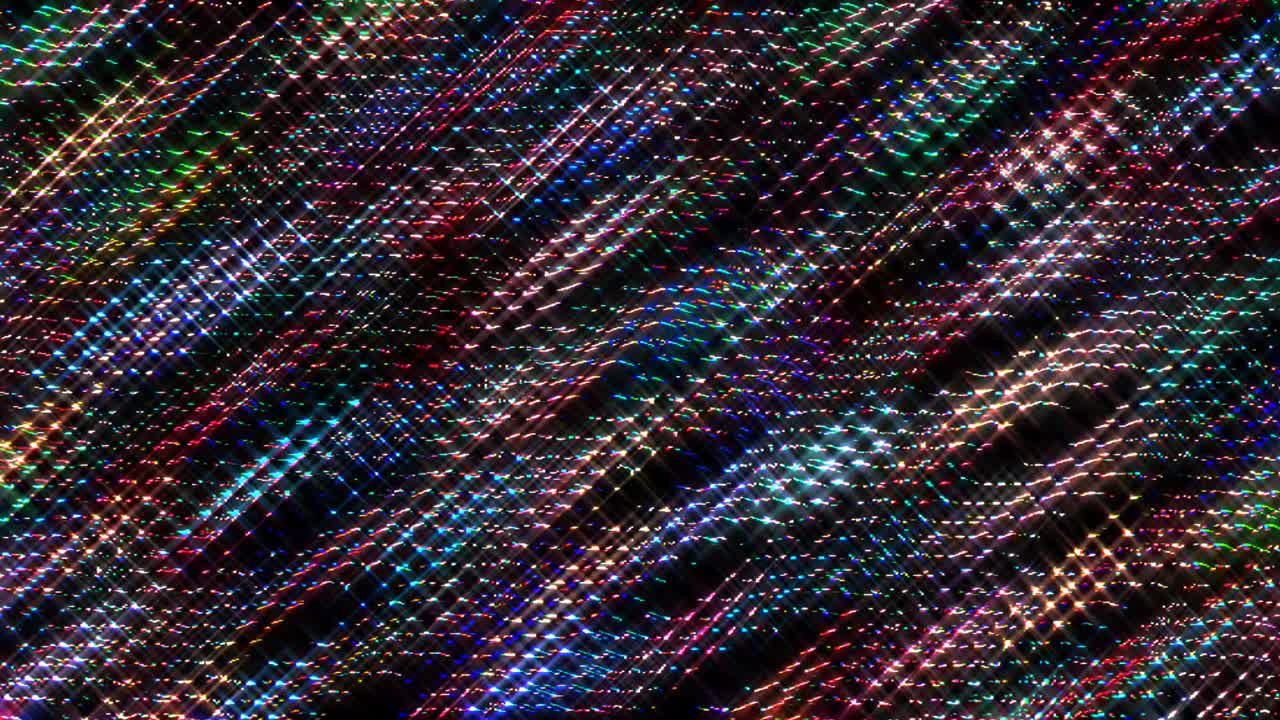 líneas brillantes que establecen el movimiento de la onda, coloridas, sobre un fondo negro