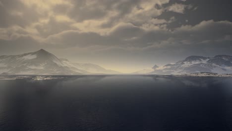 mountains covered with ice in antarctic landscape