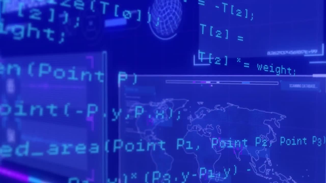 animación del procesamiento de datos en la interfaz