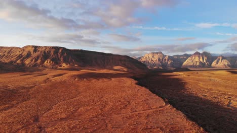 Aerial-view-of-southwest-mountains-under-winter-skies