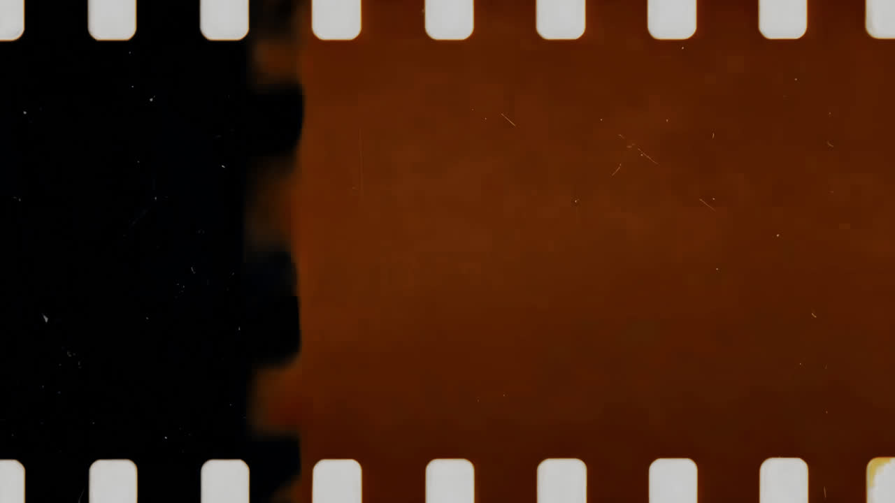 Vintage filmstrip with dark edges animated overlay, transparent 4K video, alpha channel, ProRes 4444