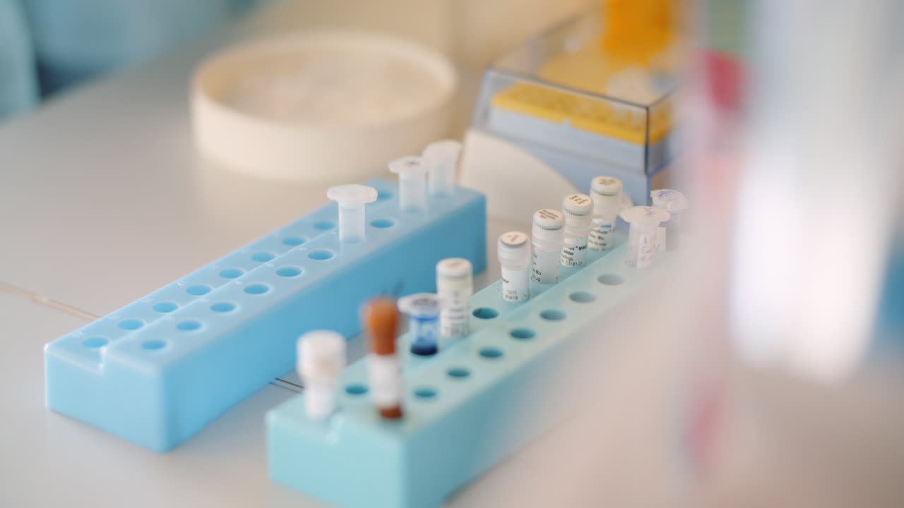 Microbiology Laboratory Scientist Works With Various Bacteria