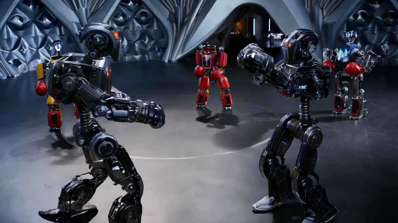 el combate de boxeo de los robots