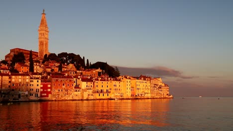 rovinj town at sunrise in croatia