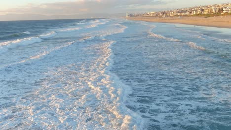 Manhattan-Strand-|-Meereswellen-|-Kalifornien-|-Sonnenuntergang