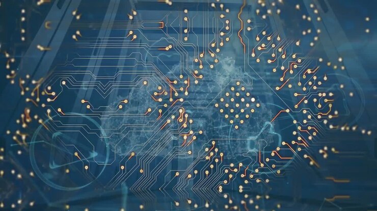 Animation of data processing over server room