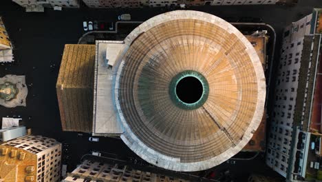 top down aerial view of pantheon temple