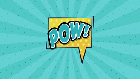 comic book style speech bubble with "pow!" text