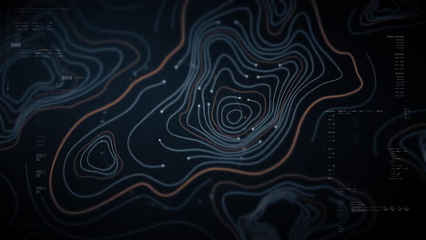 visualización de pantalla head-up de topología de terreno holográfica futurista, que ofrece navegación táctica avanzada y datos ambientales en tiempo real