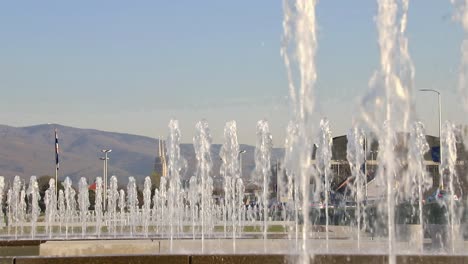 fountains and cityscape in zagreb capital of croatia