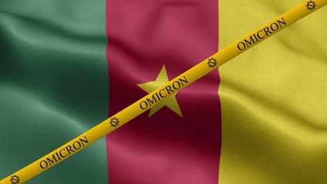 omicron variant and ban strip on cameroon flag