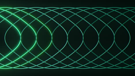 Pulse neon green lines in rows on black gradient
