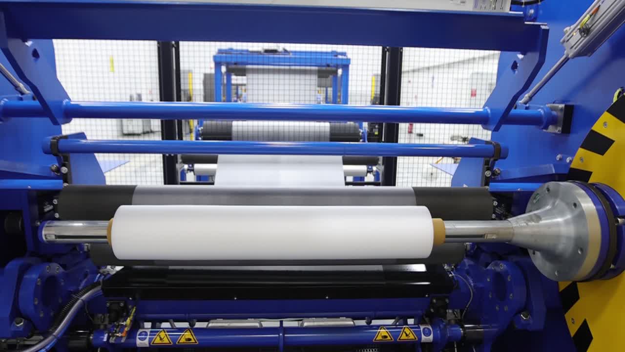 Slitter blade cutting EVA film during production process