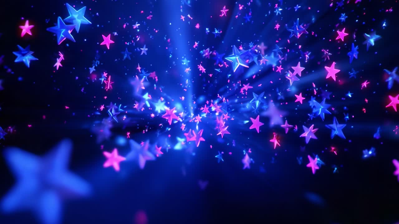 An Enchanting Display of Shimmering Stars in Blue and Pink Hues, Capturing the Magic of Celestial Beauty and the Wonder of the Night Sky, Perfectly Blending Colors and Light to Create a Stunning Visual Experience