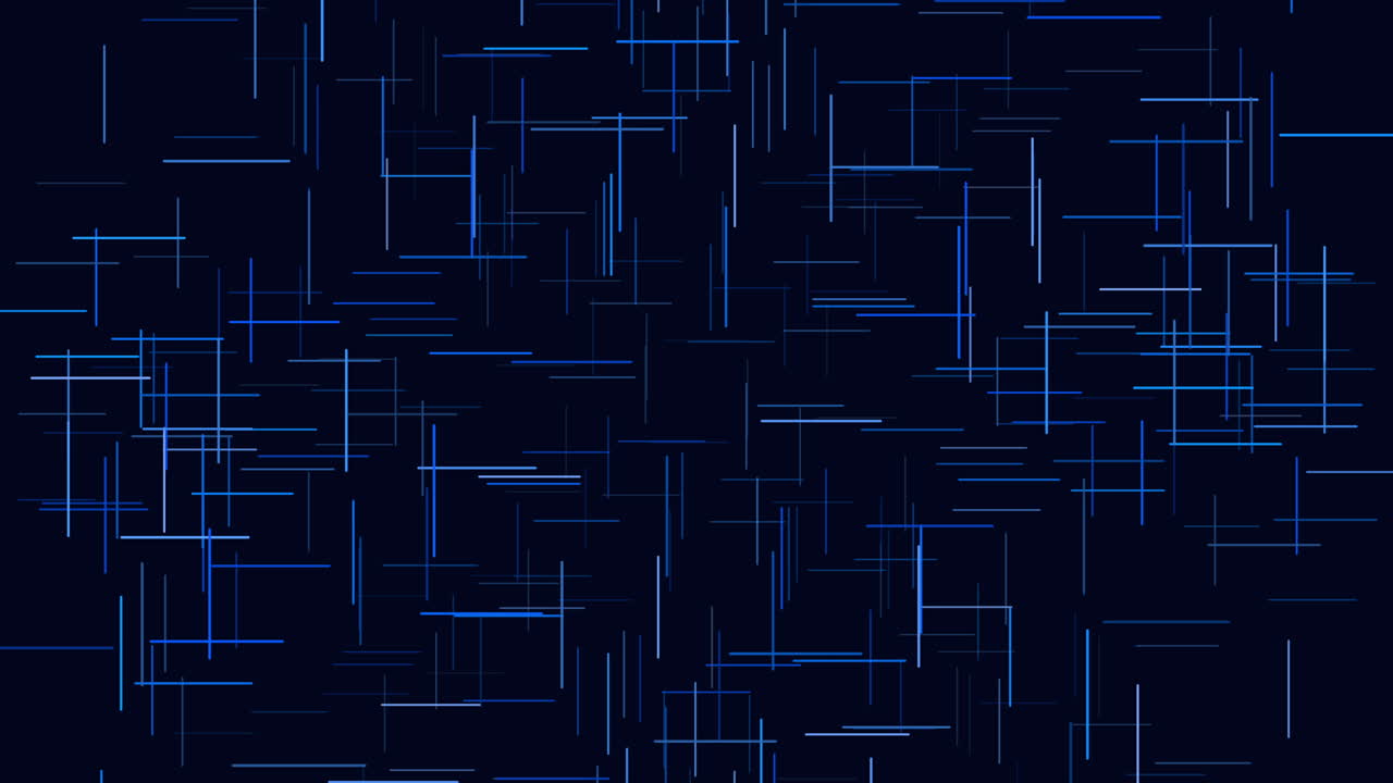 Animated blue glowing lines and streaks drift across a dark background, creating a futuristic technology and data network atmosphere for digital interfaces and overlays