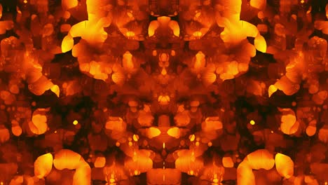 imágenes rojas y amarillas. caleidoscopio abstracto como animación