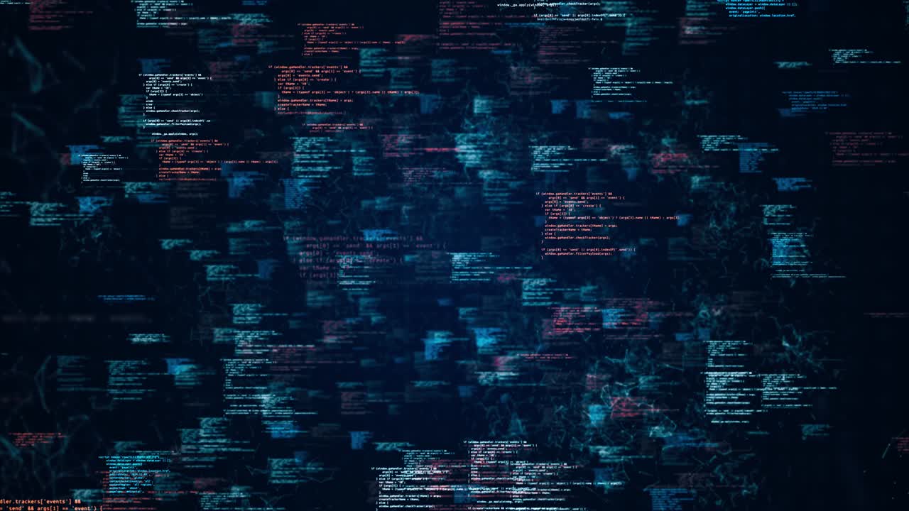 Multicolored lines of computer code repeating across screen Loop Animation.