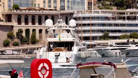 a yacht approaches the dock in monte carlo