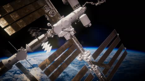 estación espacial internacional en el espacio exterior sobre el planeta tierra