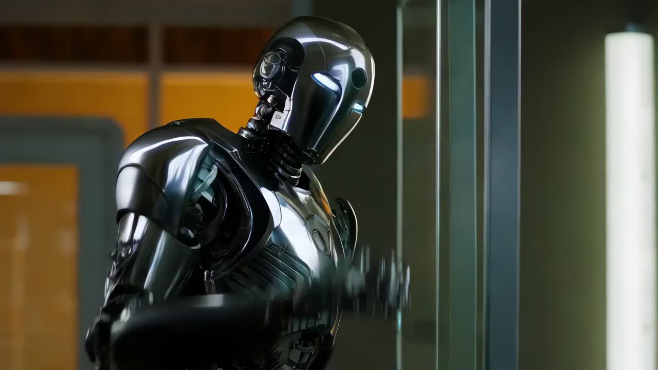 robot y una ventana rota