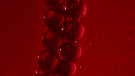 Water Droplets on Red Cherry Tomatoes