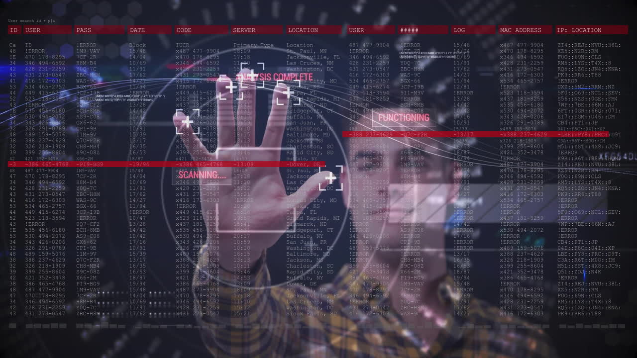 Interacting with digital interface, person scanning biometric data in school setting