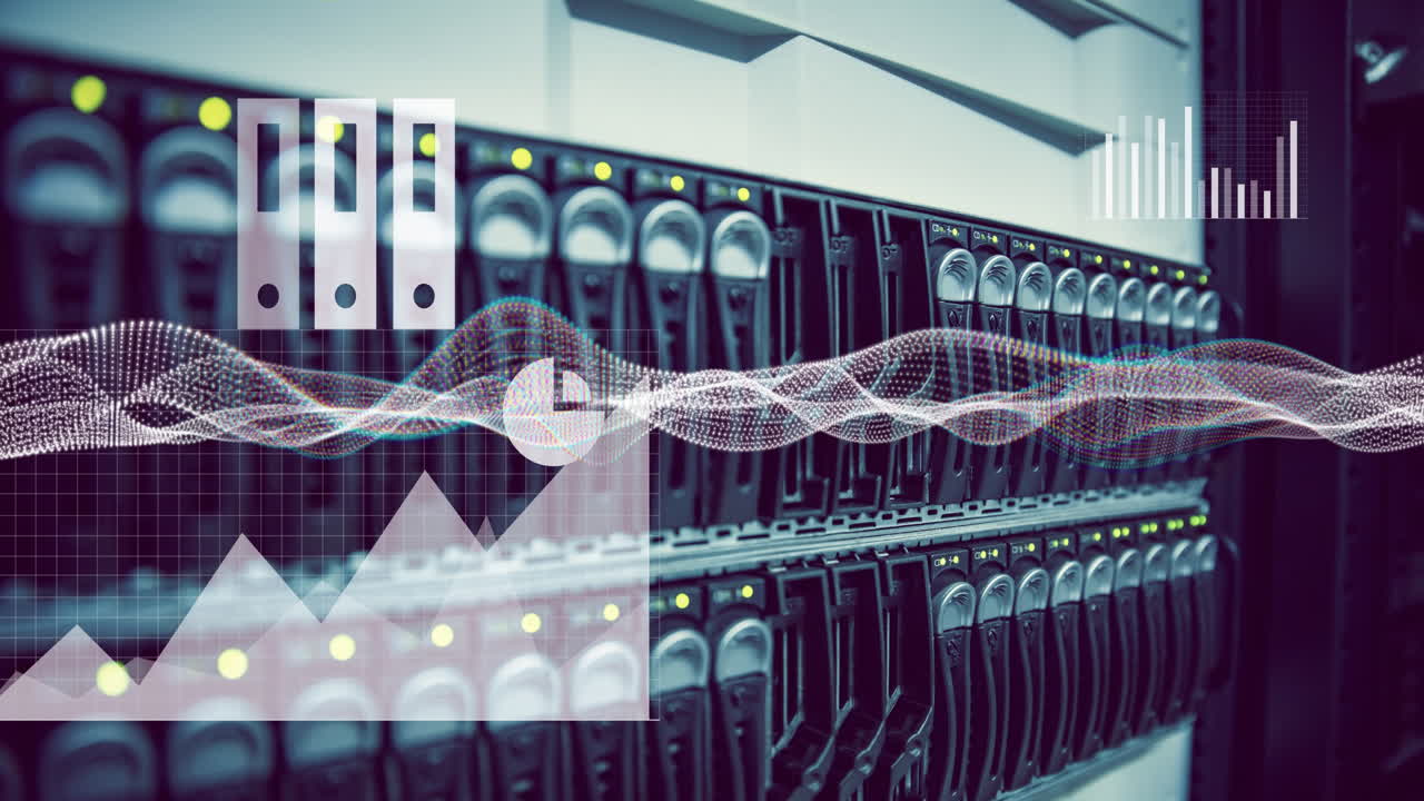 Animation of data processing over computer server