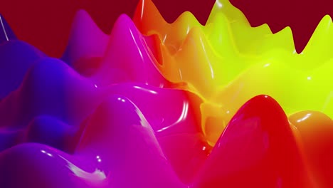 stylish abstract looped background, changing surface of soft translucent material like jelly. creative soft bright 3d bg with inner glow for festive events 4k. red orange yellow gradient.