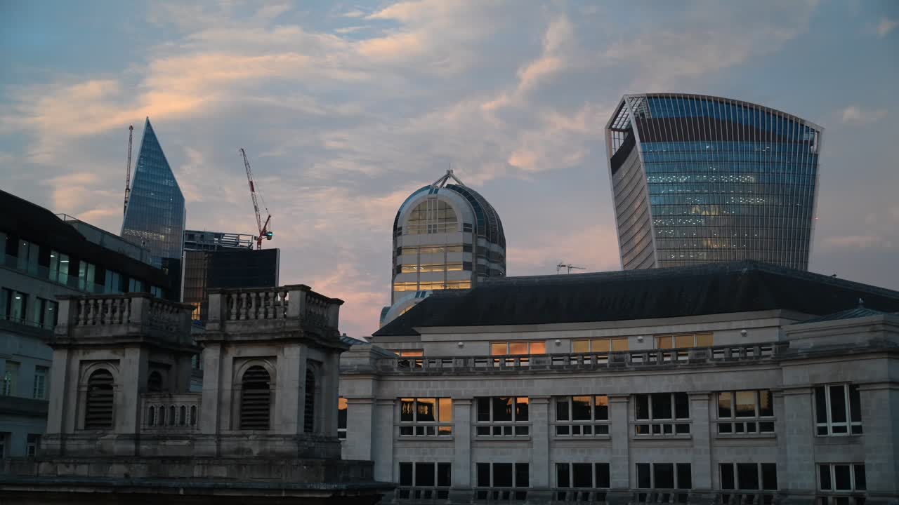 Sunset over the City of London, United Kingdom