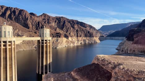 the famous hoover dam nestled among rocky mountains and calm waters the famous hoover dam nestled among rocky mountains and calm waters
